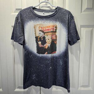 New Dunkin Donuts Halloween Movie Graphic Print T-shirt - Size Large